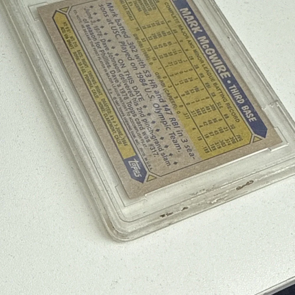 1987‎ TOPPS #366 MARK MCGWIRE Oakland Athletics PGI Graded 10 GEM Mint